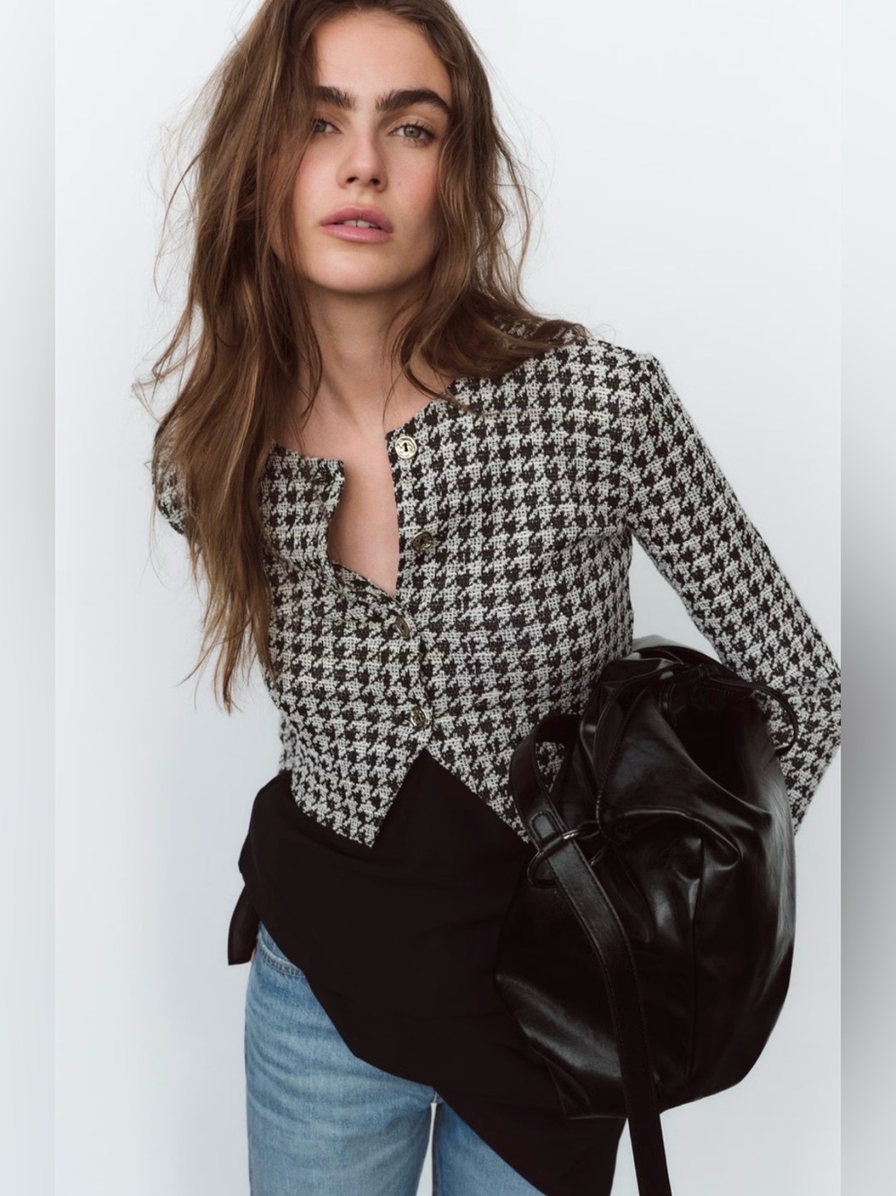 Zara Houndstooth Jacket